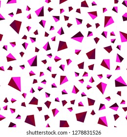 Dark Pink vector seamless, isometric texture with triangular style. Decorative design in abstract style with triangles. Design for wallpaper, fabric makers.