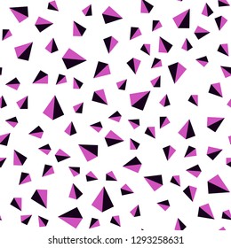 Dark Pink vector seamless, isometric template with crystals, triangles. Illustration with set of colorful triangles. Template for business cards, websites.
