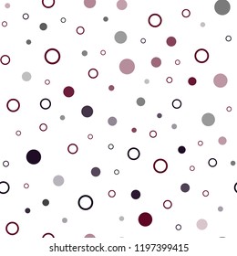 Dark Pink vector seamless layout with circle shapes. Illustration with set of shining colorful abstract circles. Trendy design for wallpaper, fabric makers.