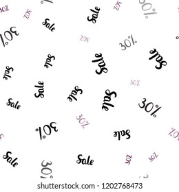 Dark Pink vector seamless layout with discount of 30%. Colored words of sales with gradient on white background. Backdrop for super sales on Black Friday.