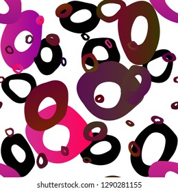 Dark Pink vector seamless layout with circle spots. Glitter abstract illustration with blurred drops of rain. Pattern for design of fabric, wallpapers.