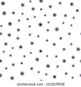 Dark Pink vector seamless layout with bright snowflakes. Modern geometrical abstract illustration with snowflakes. Template for business cards, websites.