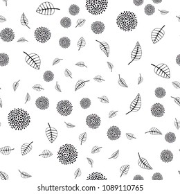 Dark Pink vector seamless natural pattern with leaves and flowers. Colorful illustration in doodle style with leaves, flowers. Brand new style for your business design.
