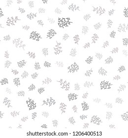 Dark Pink vector seamless natural backdrop with leaves, branches. Abstract illustration with leaves, branches in doodles style. Pattern for design of fabric, wallpapers.