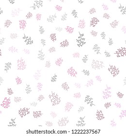 Dark Pink vector seamless natural background with leaves, branches. Leaves, branches in natural style on white background. Trendy design for wallpaper, fabric makers.