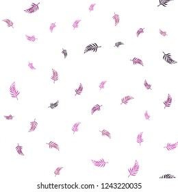 Dark Pink vector seamless natural backdrop with leaves. Brand new colored illustration in blurry style with leaves. Trendy design for wallpaper, fabric makers.