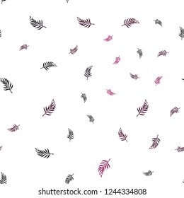 Dark Pink vector seamless natural background with leaves. Creative illustration in blurred style with leaves. Design for textile, fabric, wallpapers.