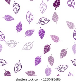 Dark Pink vector seamless natural artwork with leaves. Blurred decorative design in Indian style with leaves. Trendy design for wallpaper, fabric makers.