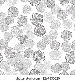 Dark Pink vector seamless natural backdrop with flowers. Flowers with gradient on white background. Pattern for trendy fabric, wallpapers.