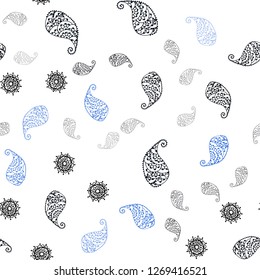 Dark Pink vector seamless natural background with leaves and flowers. Decorative design in Indian style on white background. Texture for window blinds, curtains.