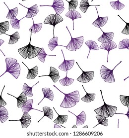 Dark Pink vector seamless natural artwork with leaves. Sketchy doodles with leaves on blurred background. Pattern for trendy fabric, wallpapers.
