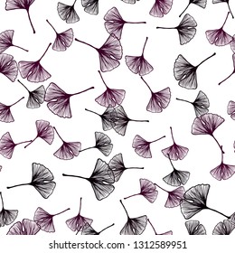 Dark Pink vector seamless natural pattern with leaves. Brand new colored illustration in blurry style with leaves. Pattern for trendy fabric, wallpapers.