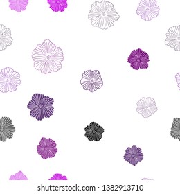 Dark Pink vector seamless natural backdrop with flowers. Doodle illustration of flowers in Origami style. Template for business cards, websites.