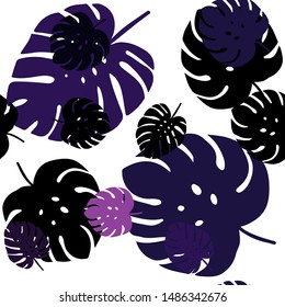 Dark Pink vector seamless natural artwork with leaves. Colorful illustration in doodle style with leaves. Template for business cards, websites.