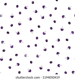 Dark Pink vector seamless pattern with coffee beans, cups. Decorative gradient design of coffee cups and beans. Pattern for ads of breakfast, lunch, dinner.