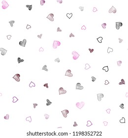 Dark Pink vector seamless pattern with colorful hearts. Illustration with hearts in love concept for valentine's day. Pattern for marriage gifts, congratulations.