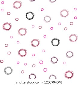 Dark Pink vector seamless pattern with spheres. Abstract illustration with colored bubbles in nature style. Pattern can be used for futuristic ad, booklets.