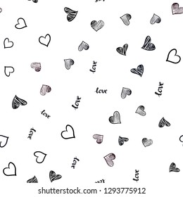 Dark Pink vector seamless pattern with phrase LOVE YOU, hearts. Illustration with phrase LOVE YOU, hearts for valentine's day. Design for wallpaper, fabric makers.