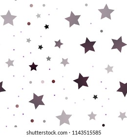 Dark Pink vector seamless template with sky stars. Blurred decorative design in simple style with stars. The pattern can be used for websites.