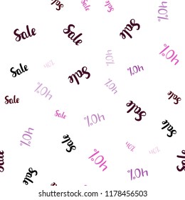 Dark Pink vector seamless template with 40% selling. Shining colorful illustration with isolated selling prices. Design for business ads, commercials.