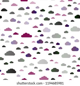 Dark Pink vector seamless template with sky, clouds. Colorful illustration consisted of abstract clouds. Trendy design for wallpaper, fabric makers.