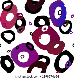 Dark Pink vector seamless template with spots. Blurred decorative design in abstract style with bubbles. Pattern for design of fabric, wallpapers.
