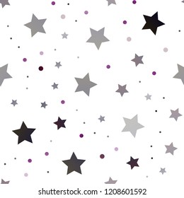 Dark Pink vector seamless template with sky stars. Stars on blurred abstract background with gradient. Smart design for your business advert.