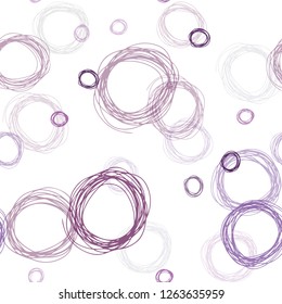Dark Pink vector seamless template with circles. Blurred decorative design in abstract style with bubbles. Design for wallpaper, fabric makers.