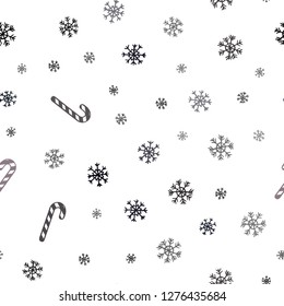 Dark Pink vector seamless template with sweet christmas sticks.