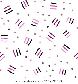 Dark Pink vector seamless texture with elements of lines. Trendy seamless illustration with abstract lines. Pattern for design of window blinds, curtains.