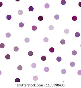 Dark Pink vector seamless texture with disks. Modern abstract illustration with colorful water drops. Pattern can be used as texture of water, rain drops.