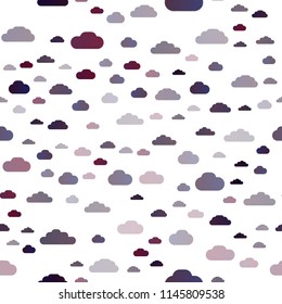 Dark Pink vector seamless texture with cloudy sky. Beautiful illustration with colorful sky, clouds. Design for textile, fabric, wallpapers.