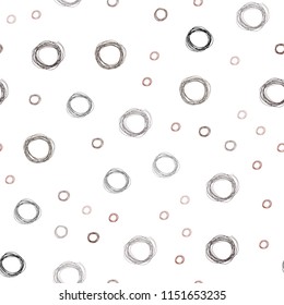 Dark Pink vector seamless texture with disks. Glitter abstract illustration with blurred drops of rain. Pattern can be used as texture of wallpapers.