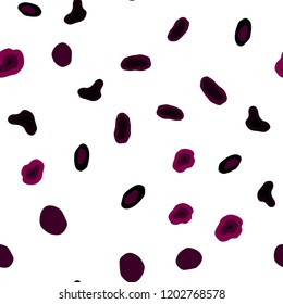 Dark Pink vector seamless texture with disks. Abstract illustration with colored bubbles in nature style. Pattern for design of fabric, wallpapers.