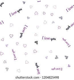 Dark Pink vector seamless texture with lovely hearts. Beautiful colored illustration with hearts in celebration style. Pattern can be used for valentine's ad, booklets.