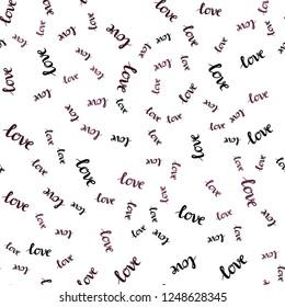 Dark Pink vector seamless texture with words LOVE YOU. Illustration with phrase LOVE YOU for valentine's day. Design for wallpaper, fabric makers.