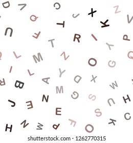 Dark Pink vector seamless texture with ABC characters. Abstract illustration with colored latin alphabet. Pattern for trendy fabric, wallpapers.