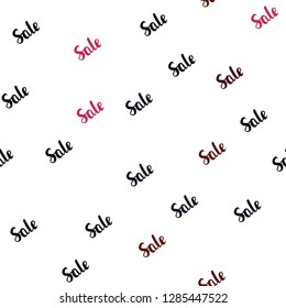 Dark Pink, vector seamless texture with selling simbols. Gradient illustration with discount signs on white backdrop. Backdrop for mega promotions, discounts.