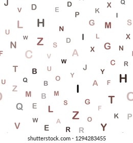 Dark Pink vector seamless texture with ABC characters. Colored alphabet signs with gradient on white background. Design for textile, fabric, wallpapers.