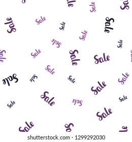 Dark Pink vector seamless texture with selling simbols. Shining colorful illustration with isolated selling prices. Backdrop for super sales on Black Friday.