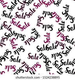 Dark Pink vector seamless texture with selling prices 70, 90 %. Abstract illustration with colorful gradient symbols of sales. Pattern for ads, posters, banners of sales.