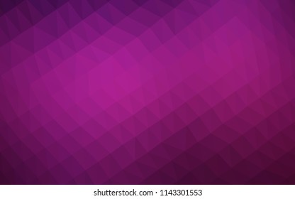 Dark Pink vector shining hexagonal background. Creative illustration in halftone style with gradient. Triangular pattern for your business design.