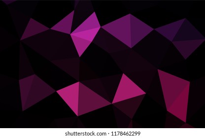 Dark Pink vector shining hexagonal pattern. Shining illustration, which consist of triangles. The polygonal design can be used for your web site.