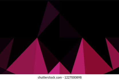 Dark Pink vector shining hexagonal background. Shining illustration, which consist of triangles. A completely new template for your business design.