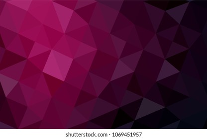 Dark Pink vector shining triangular layout. Colorful illustration in polygonal style with gradient. A completely new design for your business.