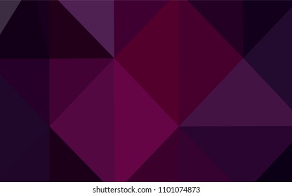 Dark Pink vector shining triangular cover. Colorful illustration in polygonal style with gradient. Brand-new design for your business.