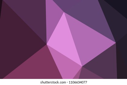 Dark Pink vector shining triangular backdrop. Elegant bright polygonal illustration with gradient. Completely new template for your banner.