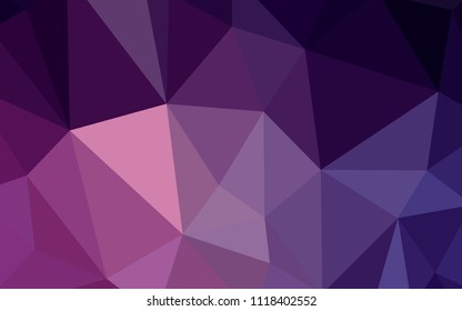 Dark Pink vector shining triangular cover. Geometric illustration in Origami style with gradient.  Brand new design for your business.