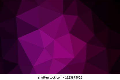 Dark Pink vector shining triangular cover. Triangular geometric sample with gradient.  Triangular pattern for your design.