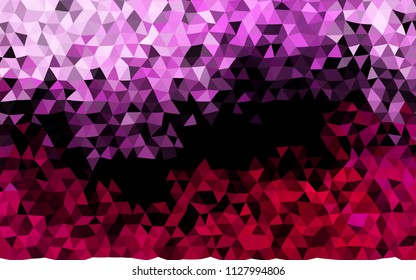 Dark Pink vector shining triangular pattern. A sample with polygonal shapes. The elegant pattern can be used as part of a brand book.